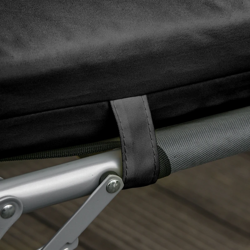 Best Set of 2 Sun Lounger Cushions, Replacement Cushions for Rattan Furniture with Ties, 196 x 55 cm, Black - Image 8