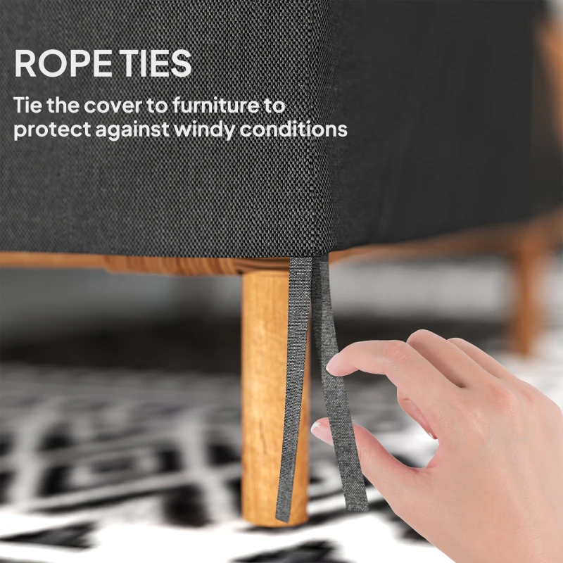 Best 600D Oxford Cloth Furniture Cover, 2 Seater Sofa Protector for Garden Patio, Outdoor, Waterproof, Black, 140L x 84W x 56/94H cm - Image 6