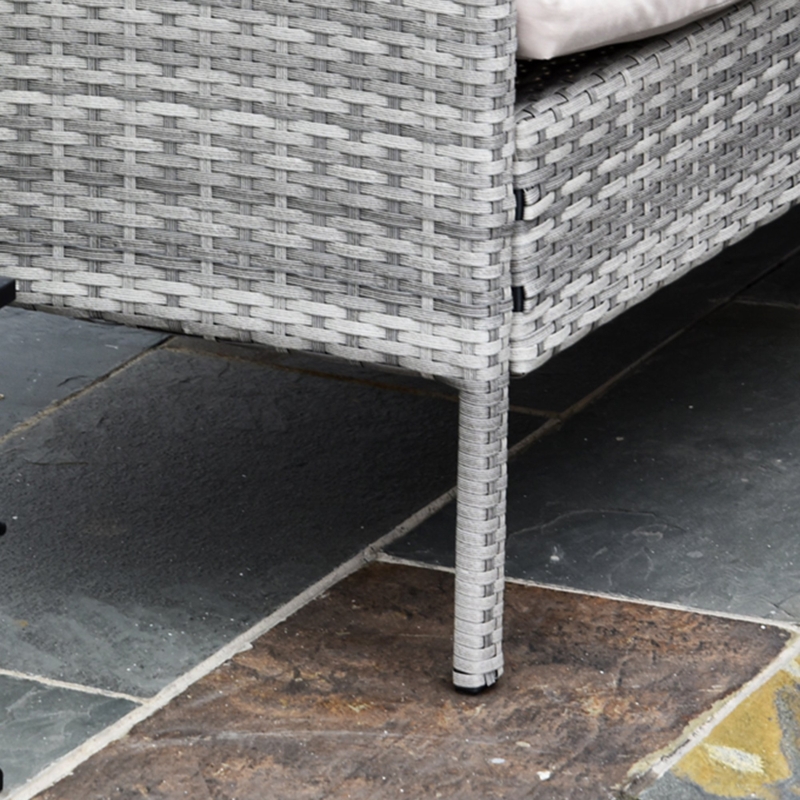 Best 6-Seater Rattan Dining Set Sofa Table Footstool Outdoor w/ Cushion Garden Furniture - Image 13