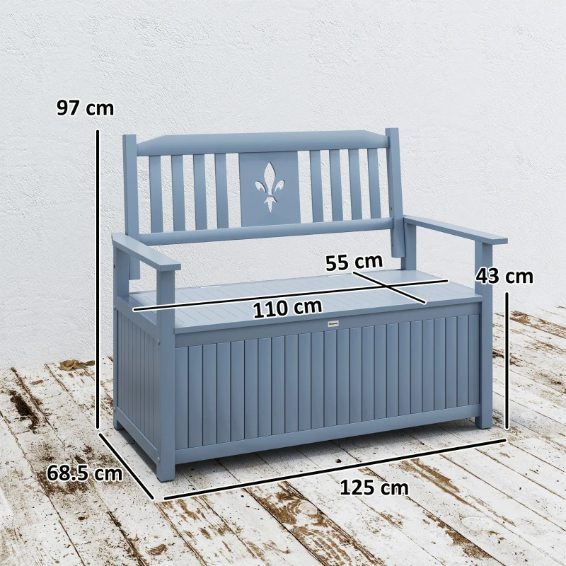 Best Two-Seater Wooden Storage Bench - Grey - Image 3