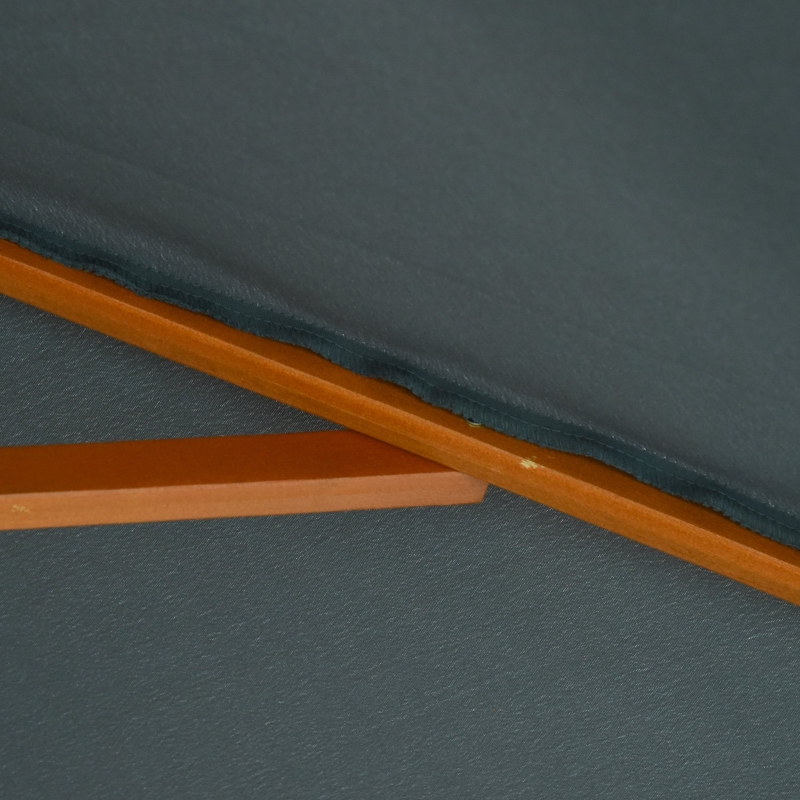 Best 3 x 3 metre Patio Parasol Garden Umbrellas Sunshade Outdoor Wooden Parasol Canopy Double Tier, Dark Grey, BASE NOT INCLUDED - Image 10