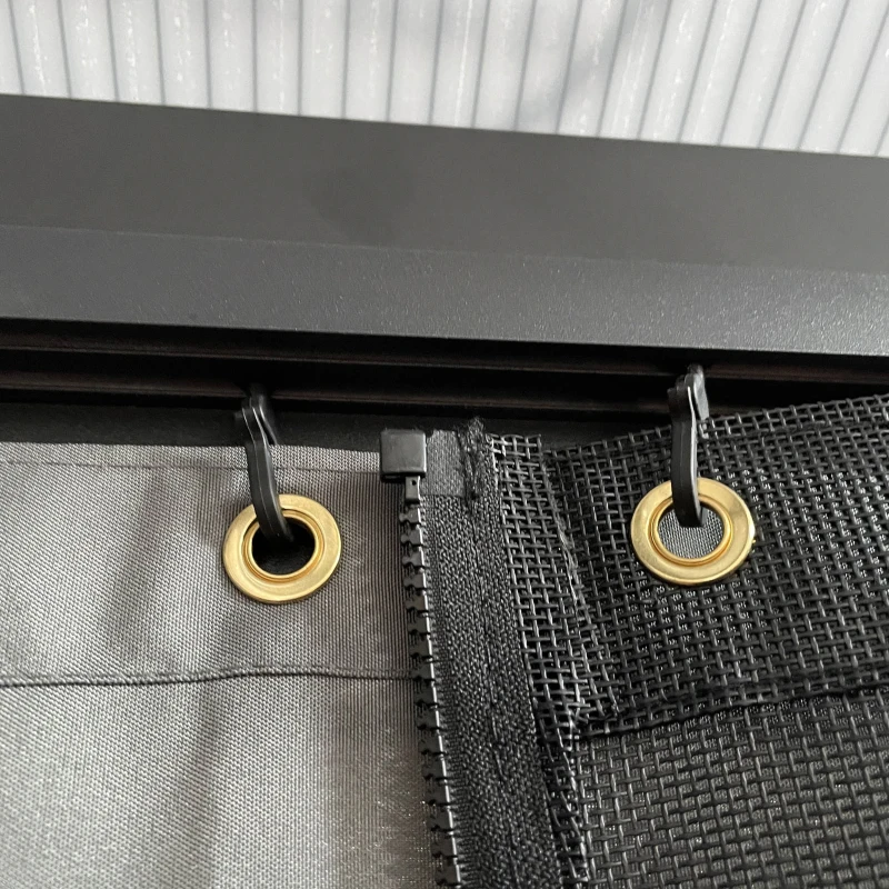 Best 3.6 x 4m Hardtop Gazebo Canopy with Polycarbonate Roof, Aluminium Frame, Permanent Pavilion Garden Gazebo with Netting and Curtains for Patio, Deck, Dark Grey - Image 8