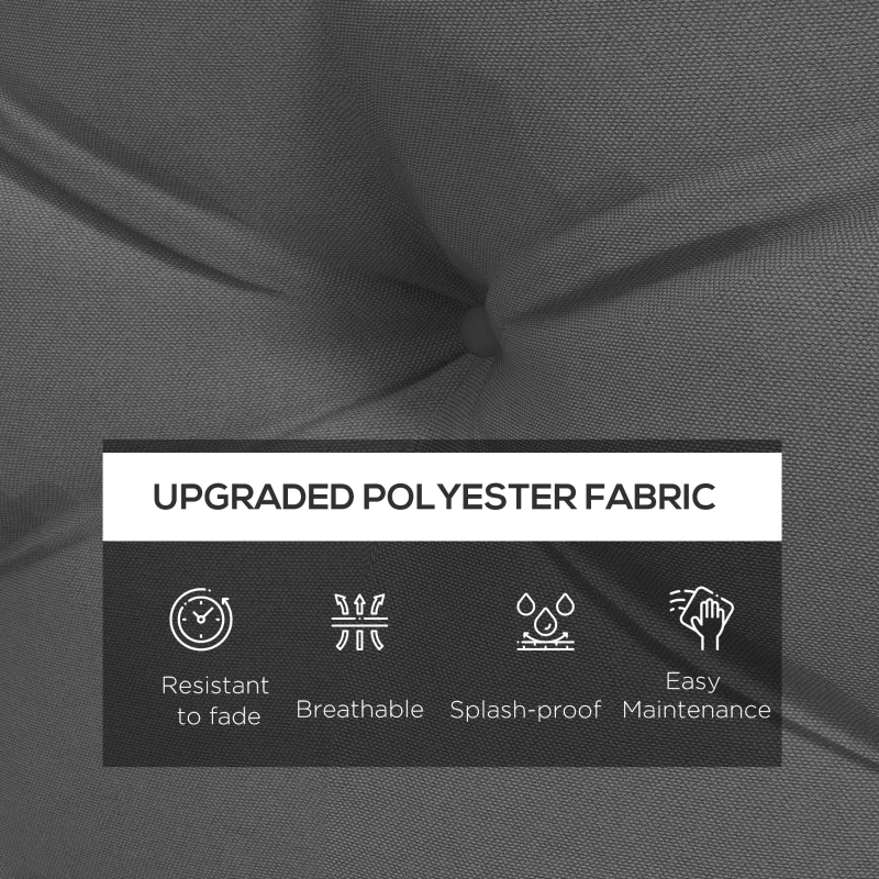 Best 2 Seater Pallet Seat Cushions Back Pillows Replacement, Patio Chair Cushions Set for Indoor Outdoor, Charcoal Grey - Image 4