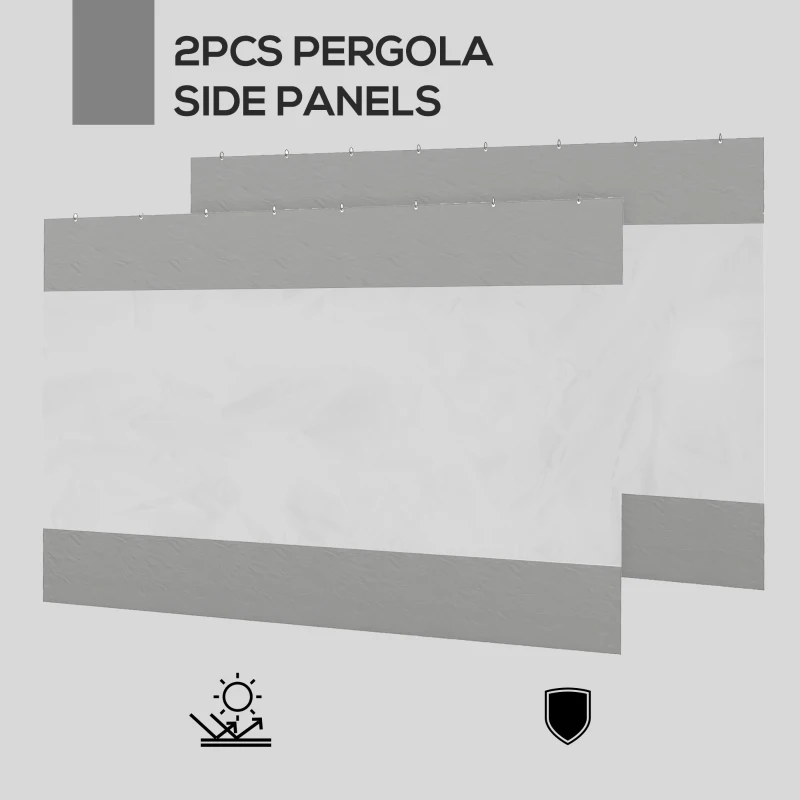 Best Set of Two 3 x 2m Replacement Pergola Panels - Grey - Image 4