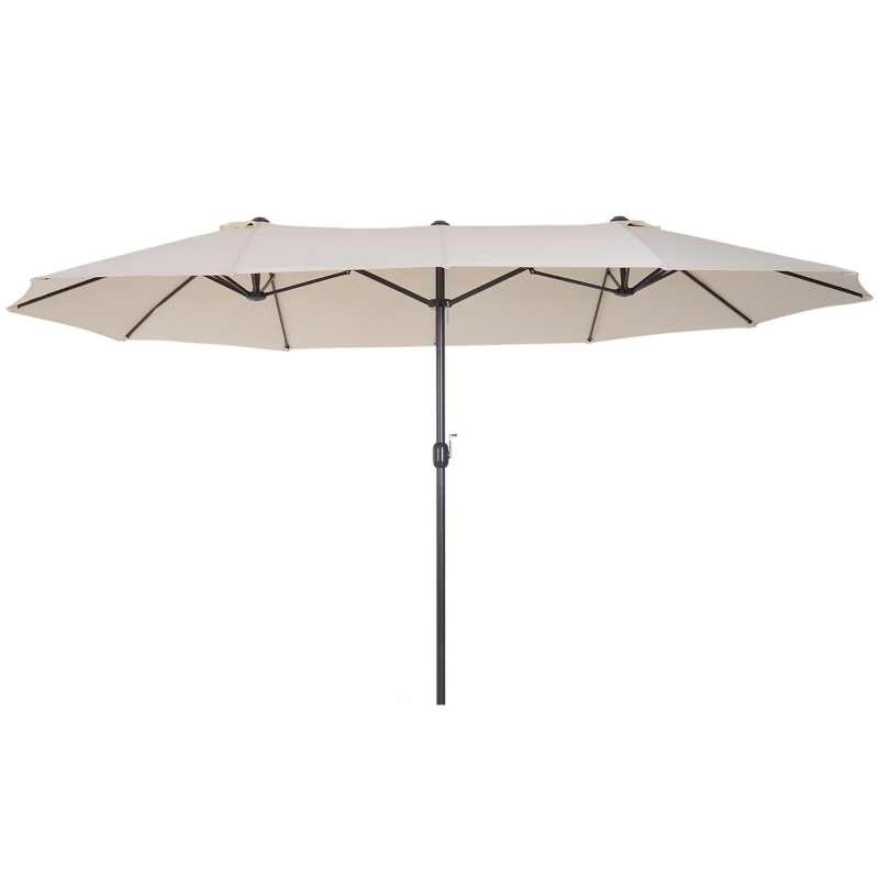 Best 4.6m Double-Sided Patio Parasol Sun Umbrella-Beige