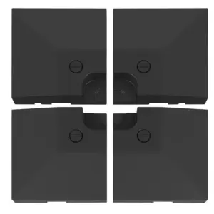 Best 4 Pieces Fillable Parasol Base, Heavy Duty Umbrella Weights for Cross Stand, Square Holder for Cantilever Parasol, Total 120KG Sand/ 80L Water Filled (Metal Pole & Cross Stand NOT INCLUDED)