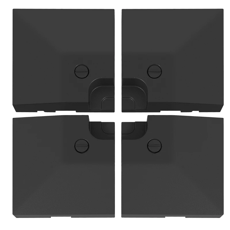 Best 4 Pieces Fillable Parasol Base, Heavy Duty Umbrella Weights for Cross Stand, Square Holder for Cantilever Parasol, Total 120KG Sand/ 80L Water Filled (Metal Pole & Cross Stand NOT INCLUDED)