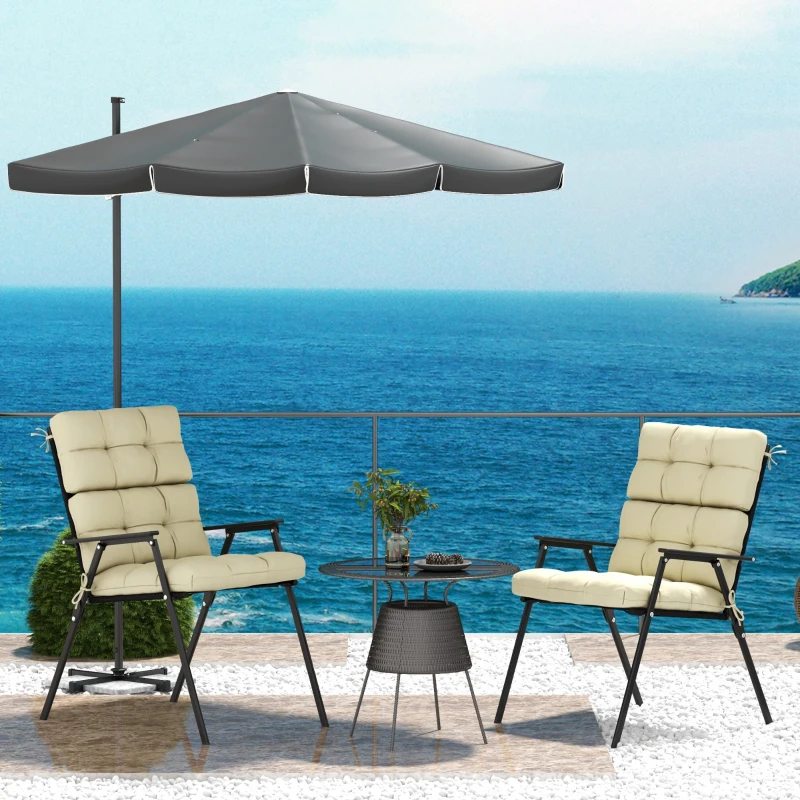 Best 2-Piece Seat Cushion Replacement with Backrest, Garden Patio Chair Cushions Set with Ties, Beige - Image 7