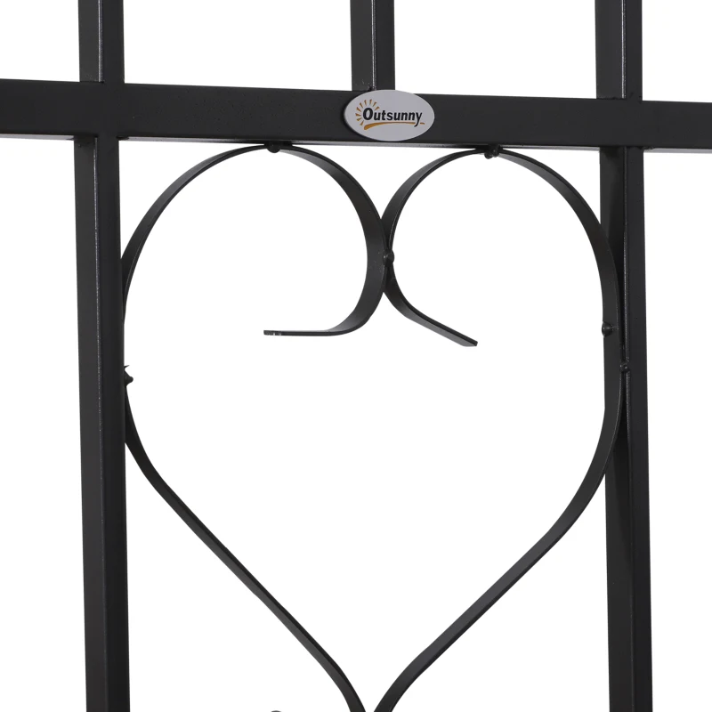 Best Metal Frame Bench W/Arch, 114Lx60Wx206H cm-Grey - Image 7