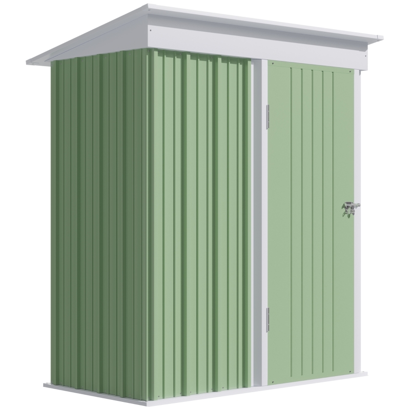 Best Metal Garden Shed, Outdoor Lean-to Shed for Tool Motor Bike, with Adjustable Shelf, Lock, Gloves, 5'x3'x6', Green - Image 11