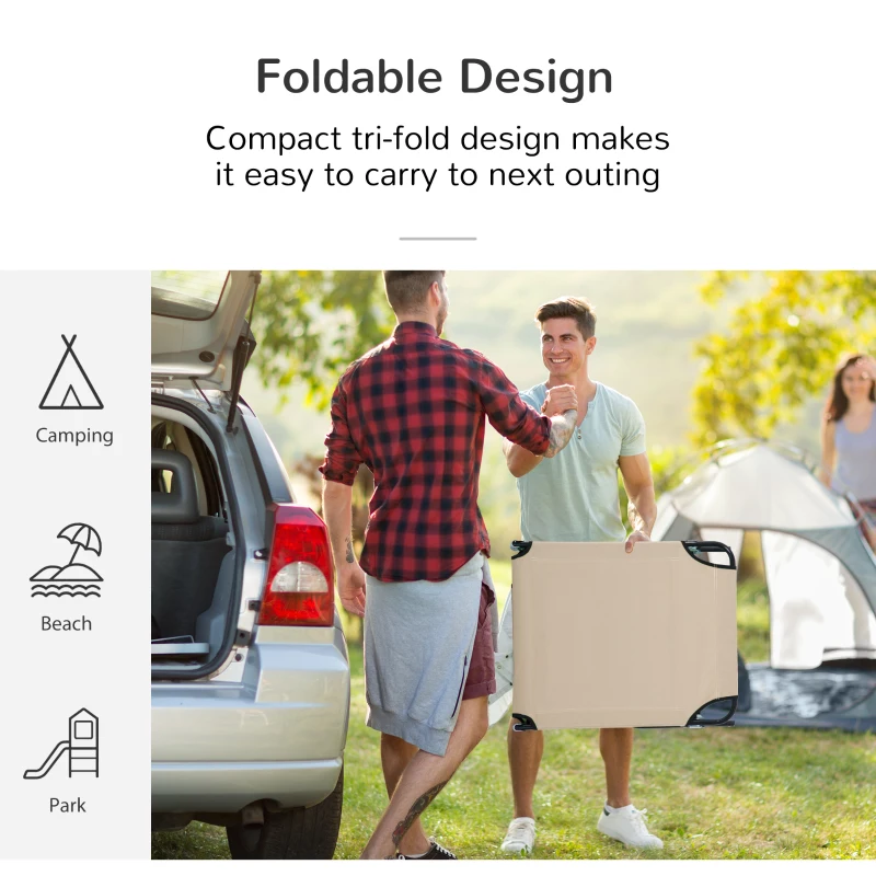 Best Outdoor Folding Sun Lounger with Face Hole, 4 Level Adjustable Backrest Reclining Garden Lounger, Garden Recliner Sunbed with 600 D Oxford Cloth Seat and Pillow for Beach, Beige - Image 8