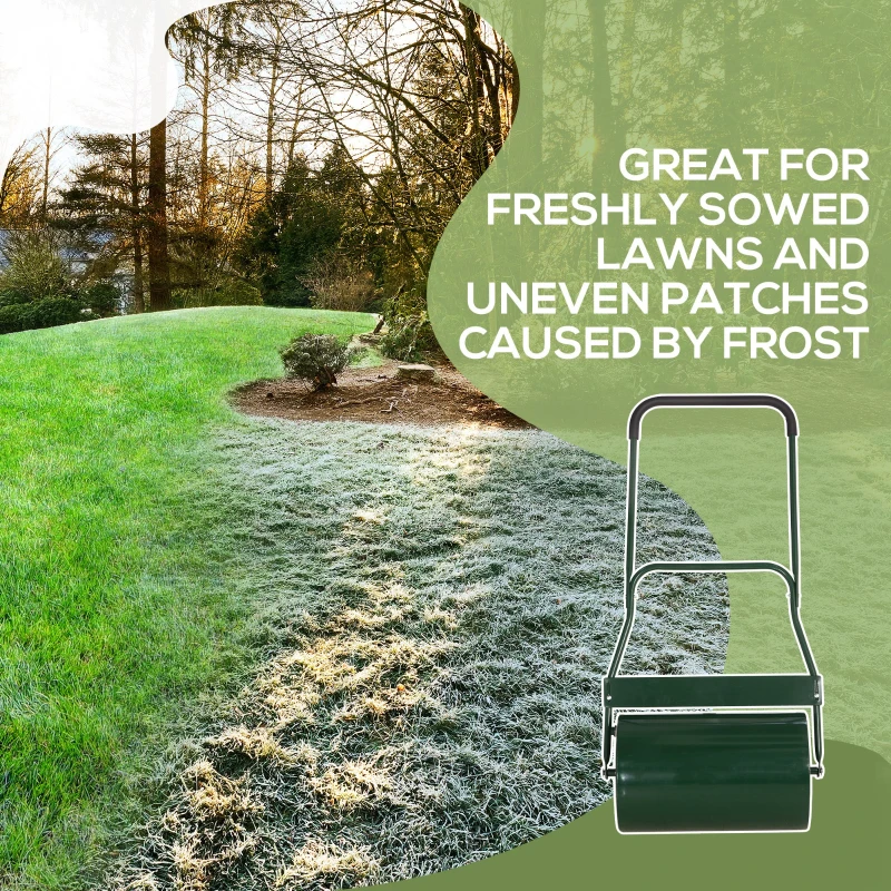 Best 40L Lawn Roller Drum Scraper Bar Collapsible Handle Water or Sand Filled Φ32cm Green - Image 4