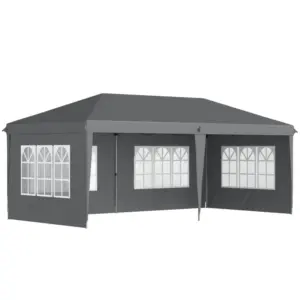 Best 3 x 6m Pop-Up Gazebo, with Removable Walls - Grey
