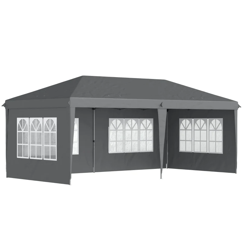 Best 3 x 6m Pop-Up Gazebo, with Removable Walls - Grey