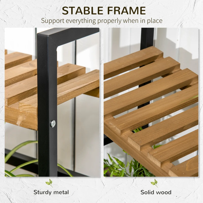 Best 3 Tiered Plant Stand with Hanging Hooks, Flower Rack Shelf for Indoor Outdoor Porch Balcony Living Room Bedroom - Image 6