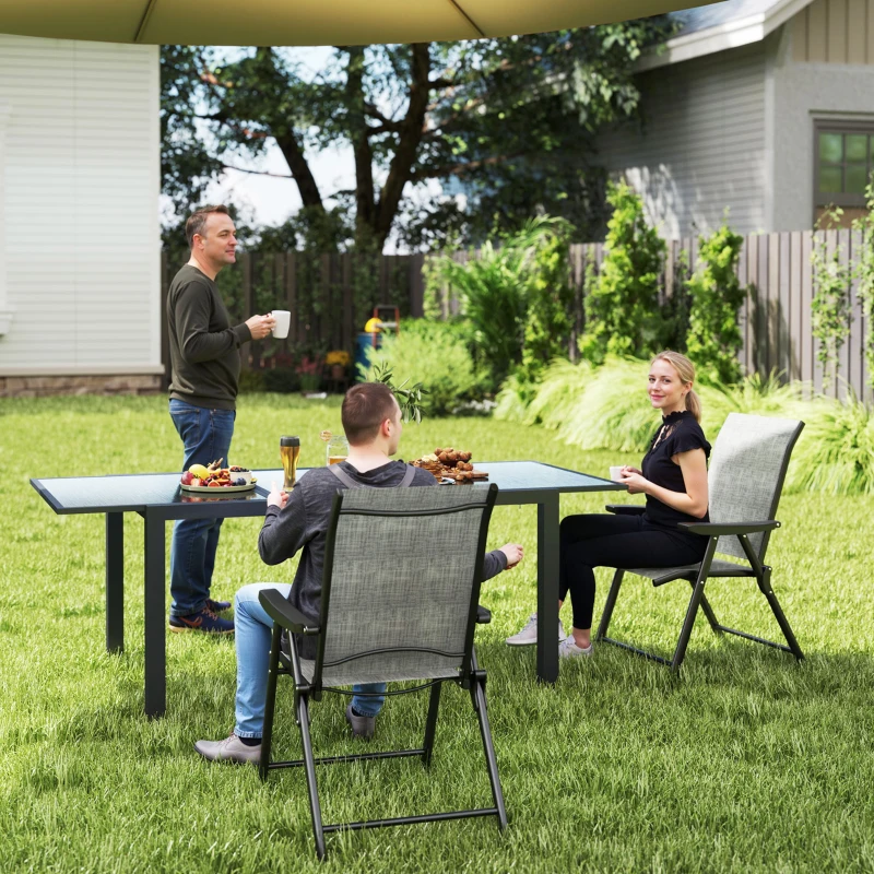 Best Set of Two Folding Outdoor Chairs - Black/Grey - Image 2