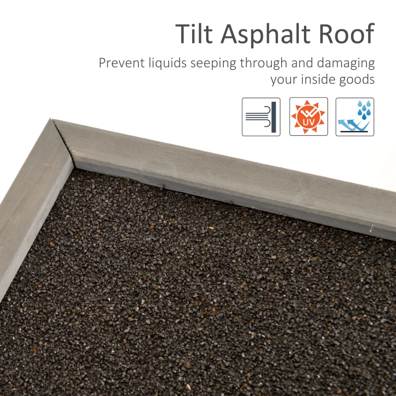 Best Garden Shed Wooden Garden Storage Shed 2 Door Unit Solid Fir Wood Garage Tool Organisation Cabinet, 87L x 46.5W x 96.5Hcm, Grey - Image 5