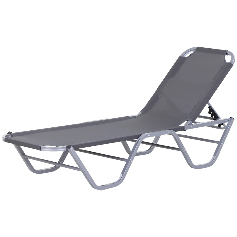 Best Sun Lounger Relaxer Recliner w/ 5-Position Adjustable Backrest Pool Sun Bathing