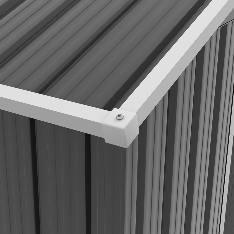 Best 6.5x3.5ft Metal Garden Storage Shed for Outdoor Tool Storage with Double Sliding Doors and 4 Vents, Dark Grey - Image 9