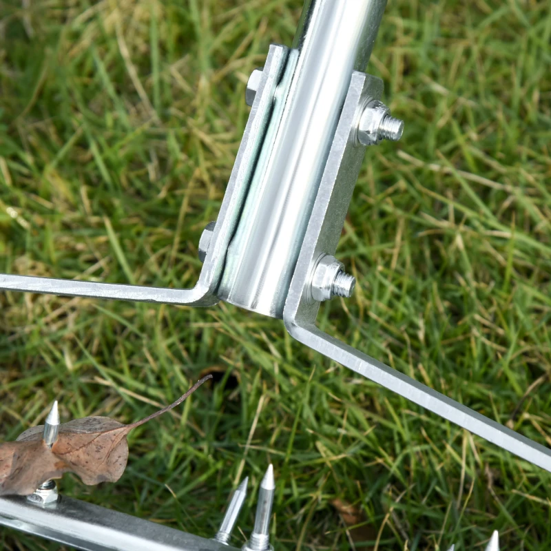 Best Garden Rolling Lawn Aerator Heavy Duty Steel Grass Roller w/ Adjustable Handle - Image 8