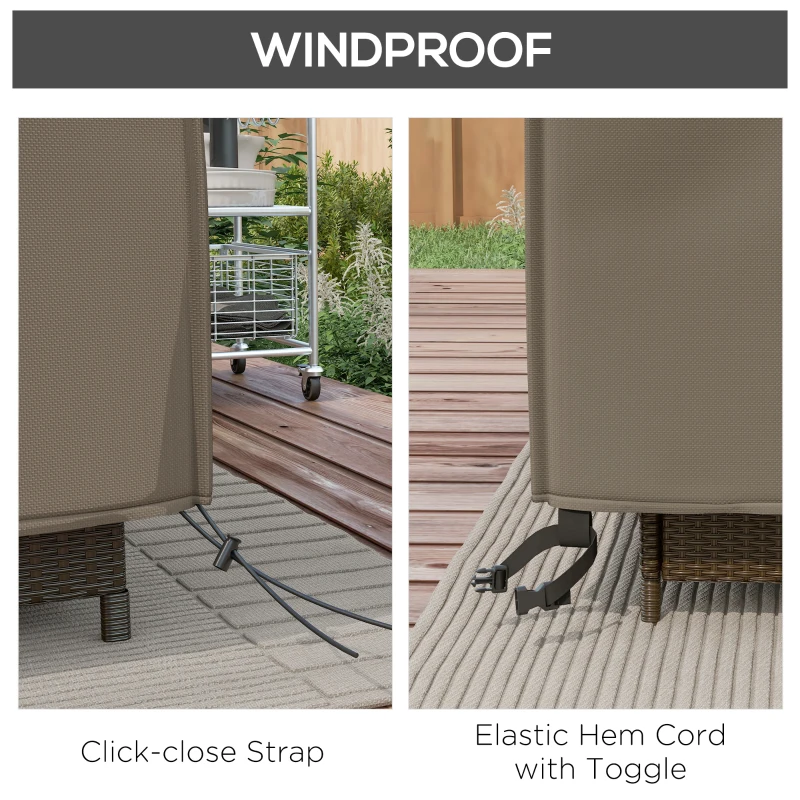 Best Large Square Patio Garden Furniture Set Cover 600D Oxford Waterproof, 230 x 230 x 70cm, Grey - Image 5