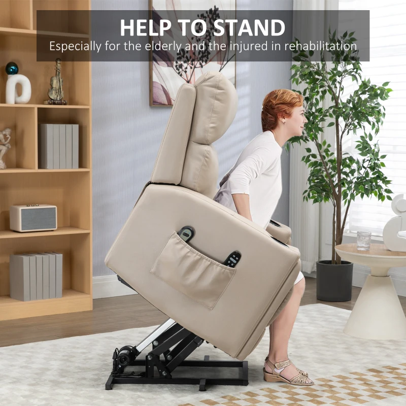 Best Electric Riser and Recliner Chair, with Massage and Heat - Beige - Image 4