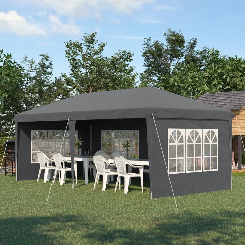 Best 3 x 6m Pop-Up Gazebo, with Removable Walls - Grey - Image 2