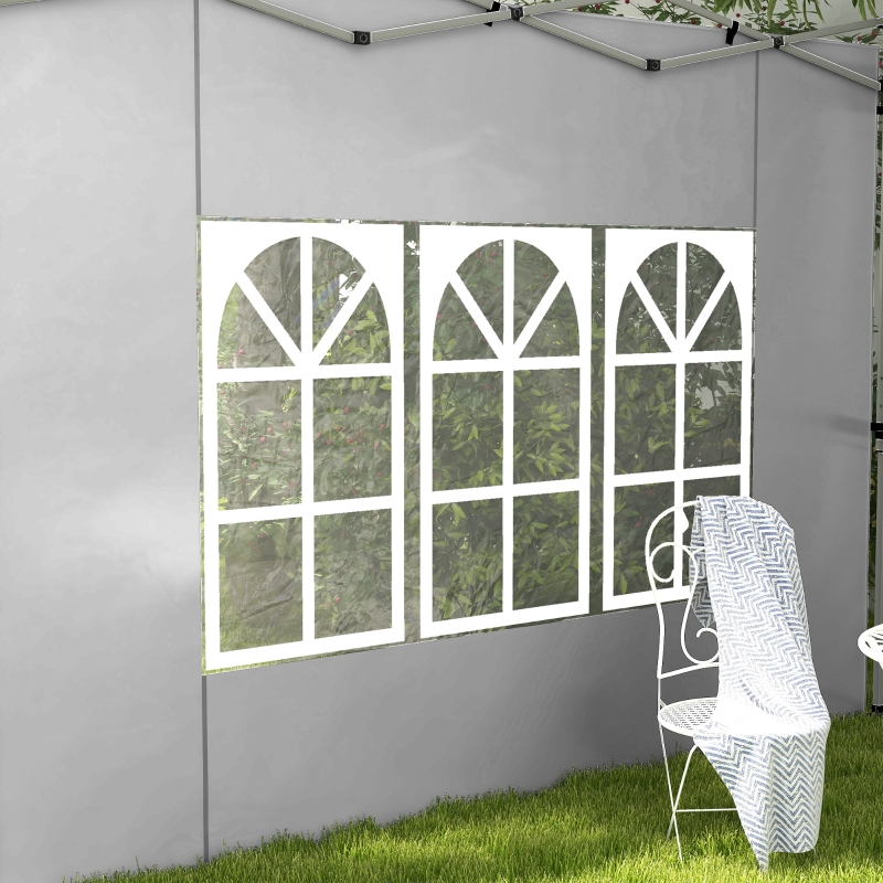 Best Gazebo Side Panels, Sides Replacement with Window for 3x3(m) or 3x4m Pop Up Gazebo, 2 Pack, Grey - Image 9