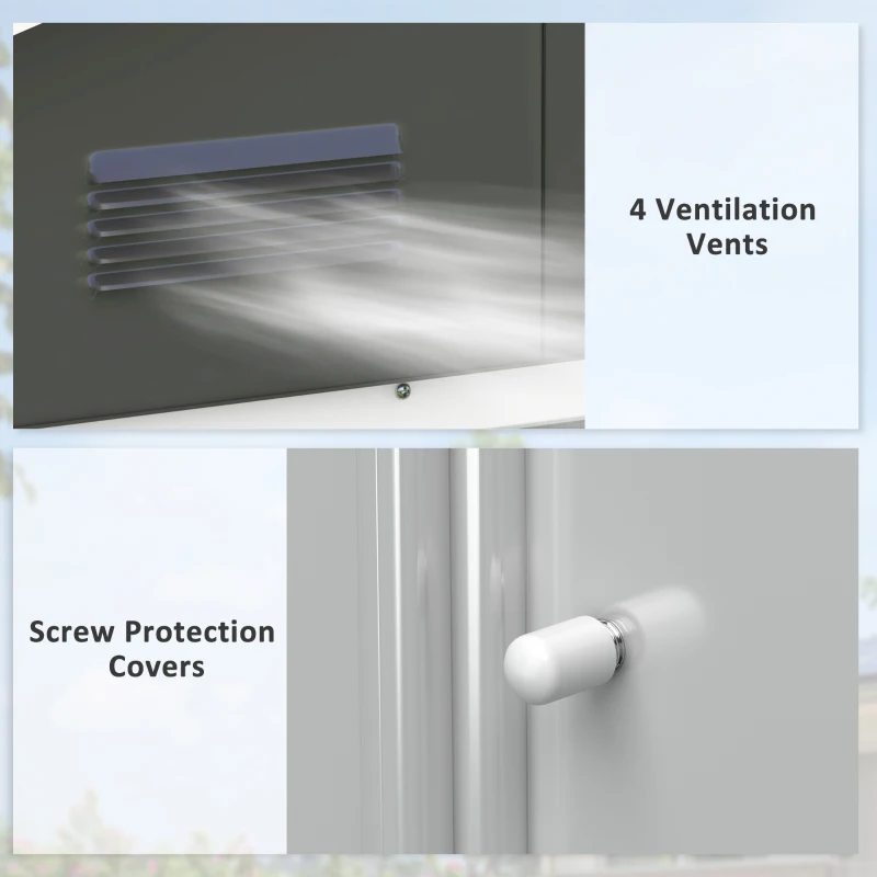 Best 6.5x3.5ft Metal Garden Storage Shed for Outdoor Tool Storage with Double Sliding Doors and 4 Vents, Dark Grey - Image 6