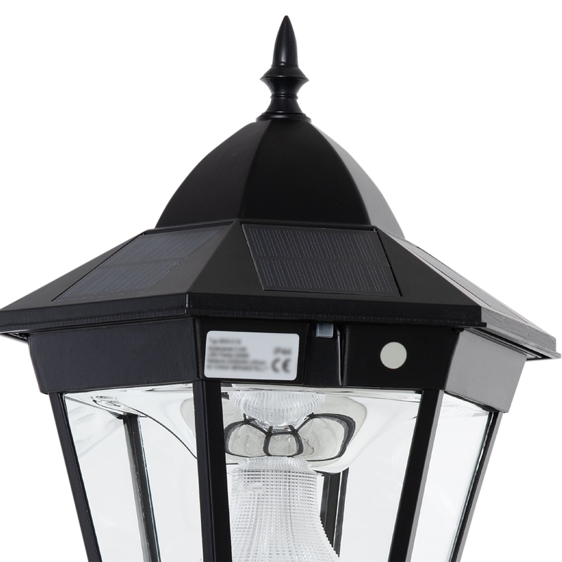 Best 1.9M Garden Lamp Post Light, IP44 Outdoor LED Solar Powered Lantern Lamp with Decorative Bulb, Aluminium Frame for Patio, Pathway and Walkway, Black - Image 10