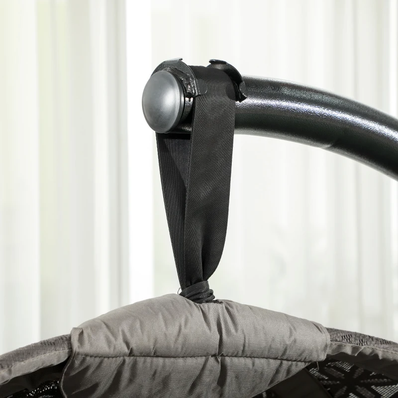 Best Round Egg Basket Chair, with Steel Stand, Sand - Image 8