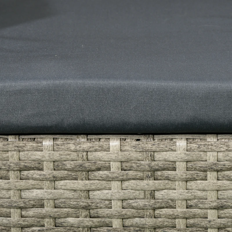 Best Two-Seat Rattan Chair, with Middle Table - Light Grey - Image 8