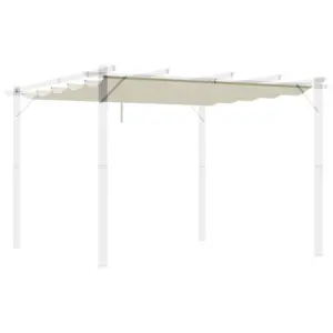 Best Retractable Pergola Shade Cover, Replacement Canopy Fabric for 3 x 3 (m) Pergola, Gazebo Retractable Roof, Cream White