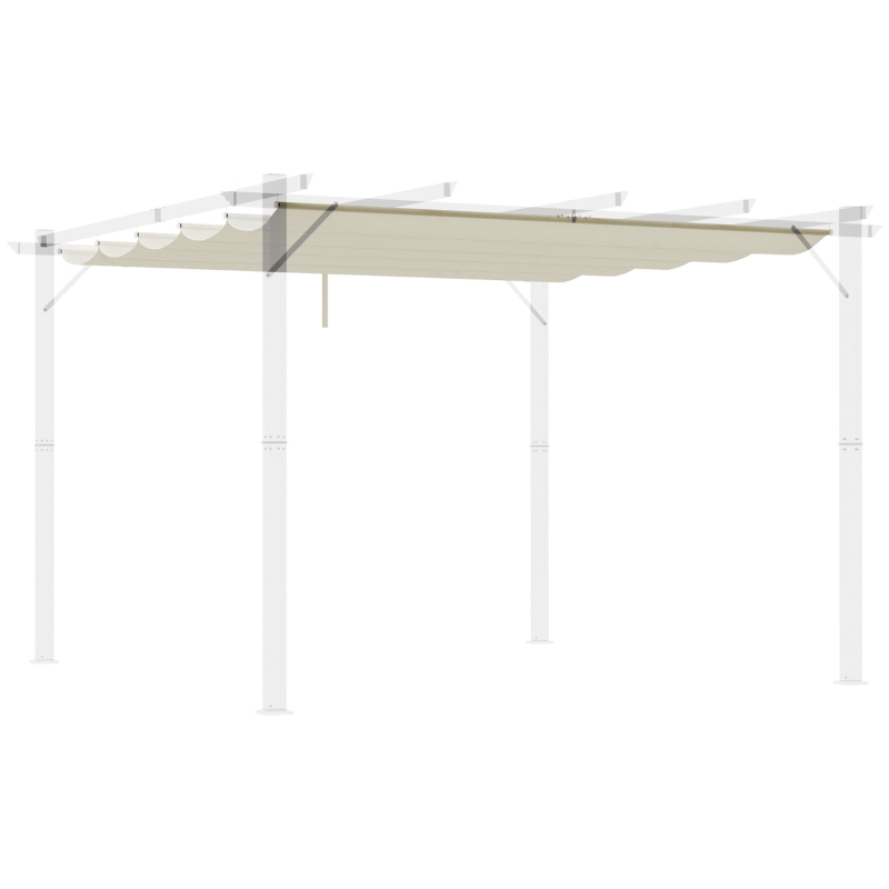 Best Retractable Pergola Shade Cover, Replacement Canopy Fabric for 3 x 3 (m) Pergola, Gazebo Retractable Roof, Cream White