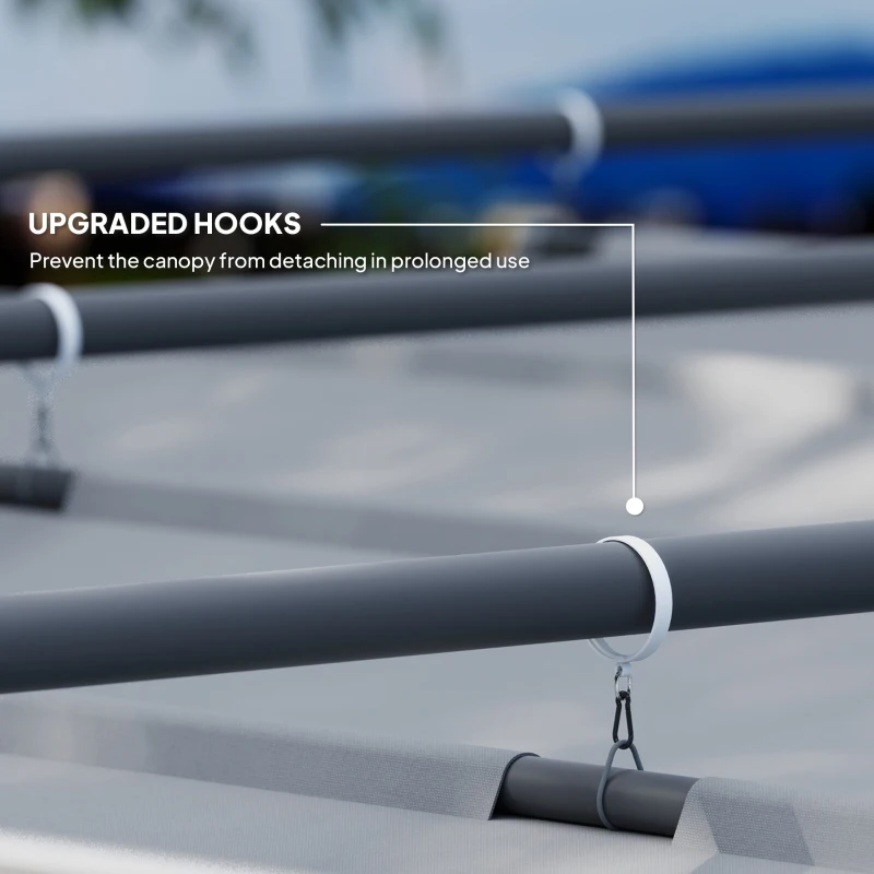 Best 3 x 3(m) Garden Pergola with Retractable Roof and Magnetic Fixture, Outdoor Gazebo Pergola Kit Sun Shade Canopy, UPF30+, Grey - Image 5