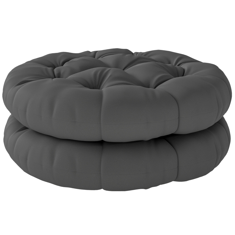 Best Set of Two Φ60cm Outdoor Cushions - Dark Grey - Image 11