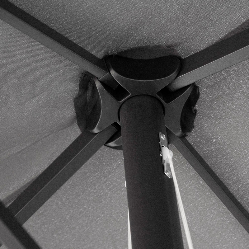 Best 4.6M Sun Umbrella Canopy Double-sided Crank Sun Shade w/ Cross Base Grey - Image 10