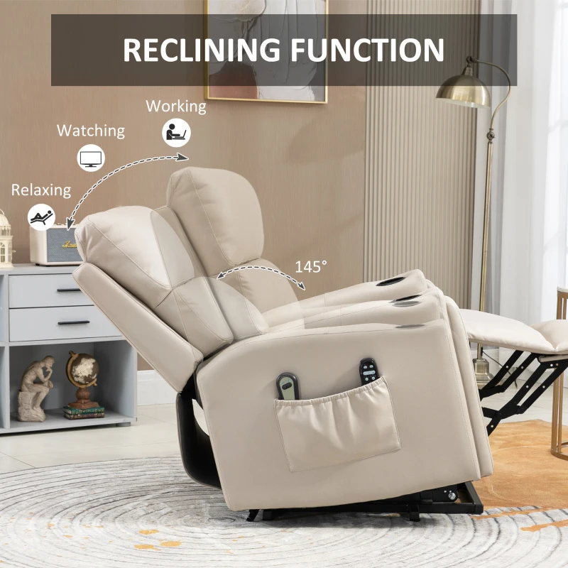 Best Electric Riser and Recliner Chair, with Massage and Heat - Beige - Image 6