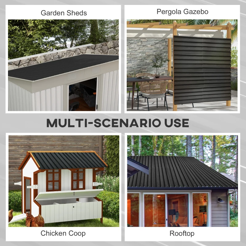 Best Corrugated Roofing Sheets, Pack of 24, Galvanised Metal Roofing Sheets for Greenhouse, Garage, Storage Shed, Carport, 129 x 45cm, Dark Grey - Image 4