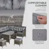 Best 8 Seater Patio wicker Sofa Set ,Outdoor Couch with Table & Cushions, Grey - Image 5