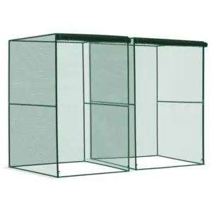 Best Set of 2 Fruit Cage Bird Netting, Vegetable Plant Protection Tent with Zipped Door, Anti Bird, Insects, Small Animals, 1.2 x 1.2 x 1.8m, Dark Green