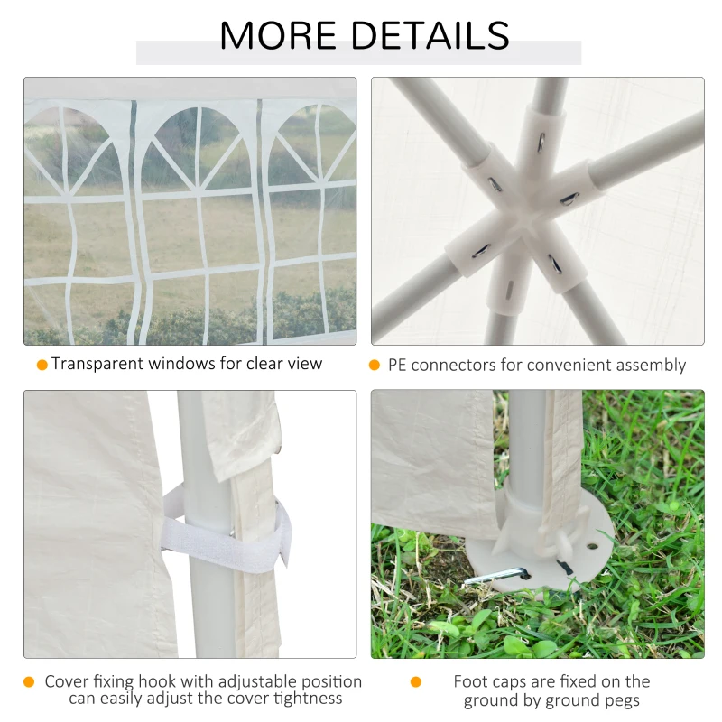 Best Garden Gazebo Marquee Party Wedding Tent Canopy (9m x 3m) - White - Image 5