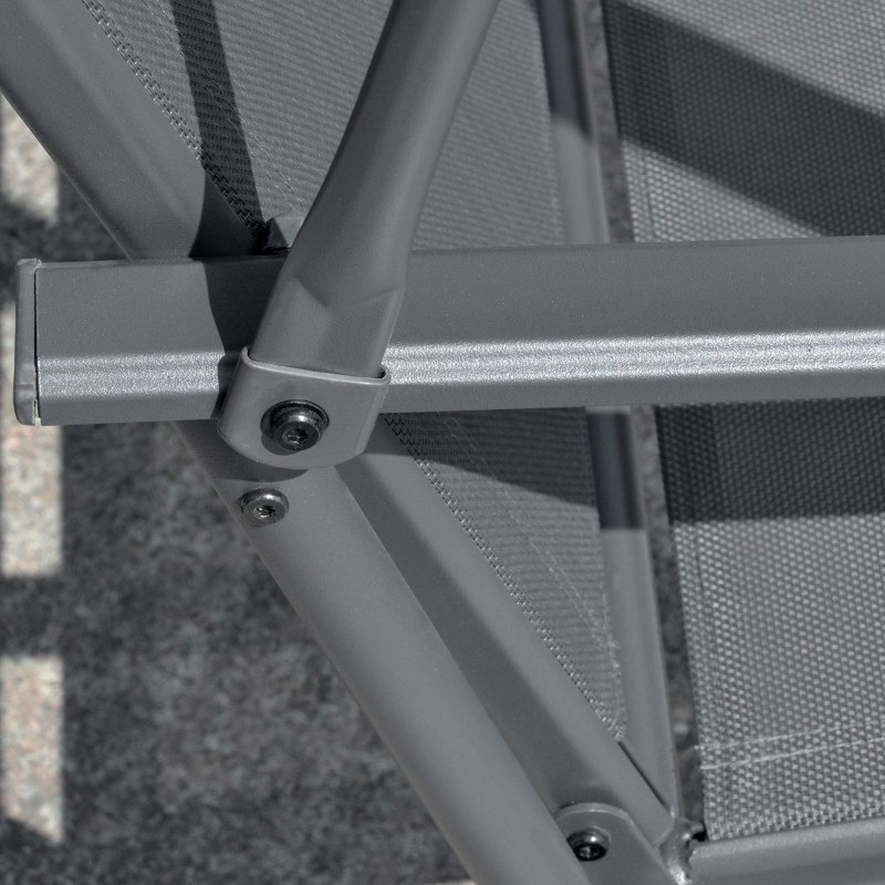 Best 2 Seater Garden Swing Seat Swing Chair, Outdoor Canopy Swing Bench with Adjustable Shade, Metal Frame and Texteline Seat, Dark Grey - Image 9