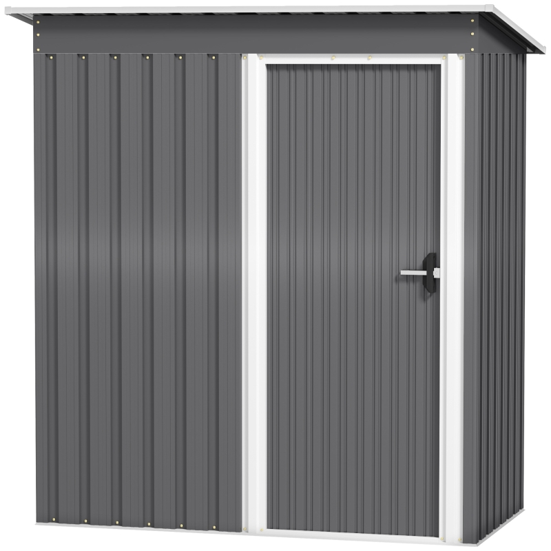 Best 5 x 3ft Garden Storage Shed with Sliding Door and Sloped Roof Outdoor Equipment Tool, Light Grey - Image 11