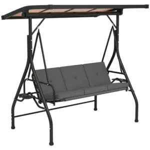 Best Convertible Three-Seater Swing Bench Bed - Dark Grey
