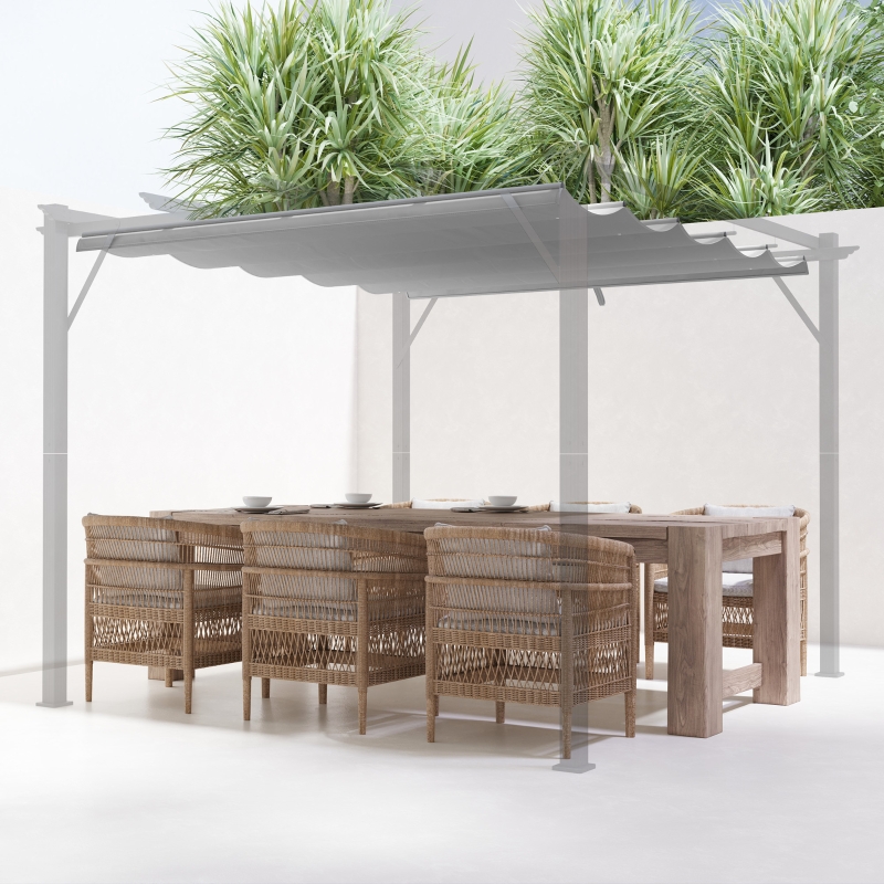 Best Retractable Pergola Shade Cover, Replacement Canopy Fabric for 3 x 3 (m) Pergola, Gazebo Retractable Roof, Light Grey - Image 9