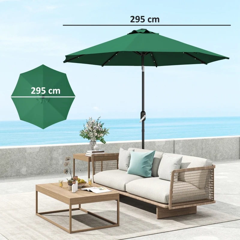 Best 3 m Replacement Parasol Canopy with Top Vent, UPF 50+ Garden Parasol Replacement Canopy, 8 Rib Parasol Cover Replacement Fits Various Frames, Green - Image 3