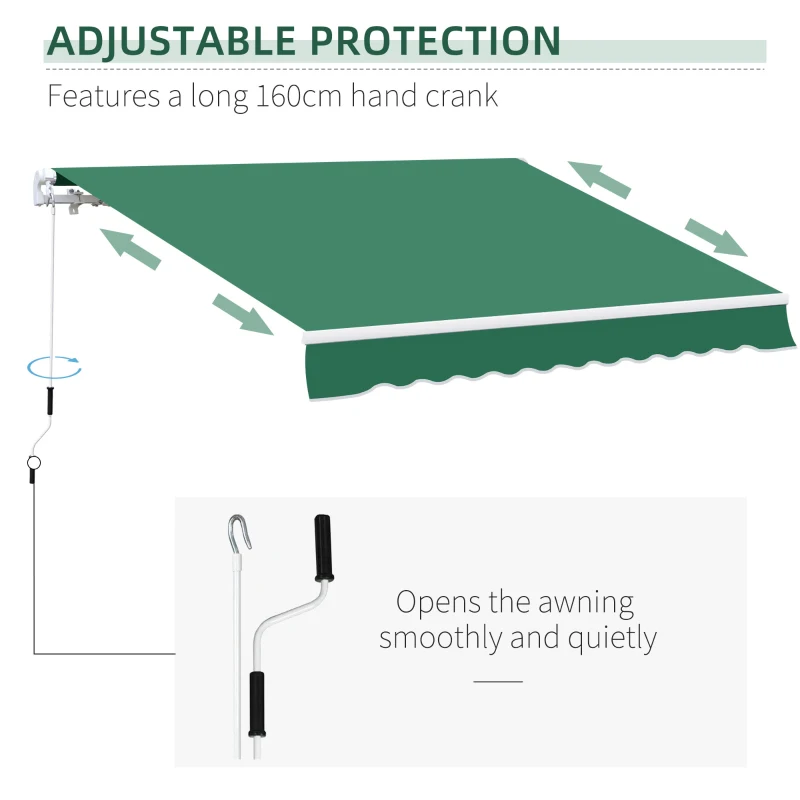 Best Manual Retractable Awning, size (4m x3m)-Green - Image 6