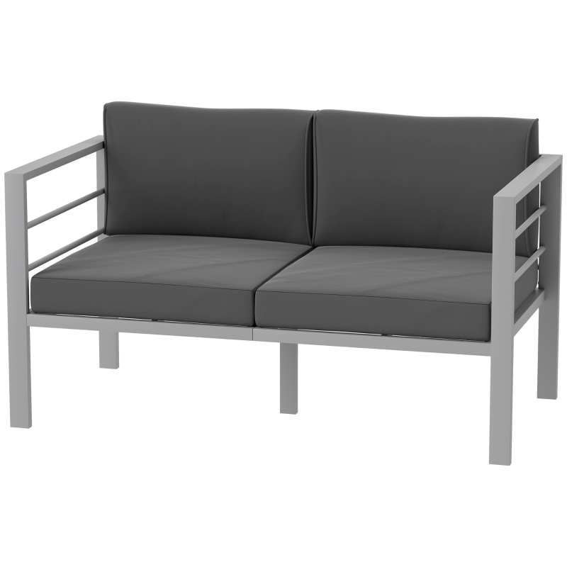 Best Two-Seater Aluminium Garden Sofa - Grey - Image 11