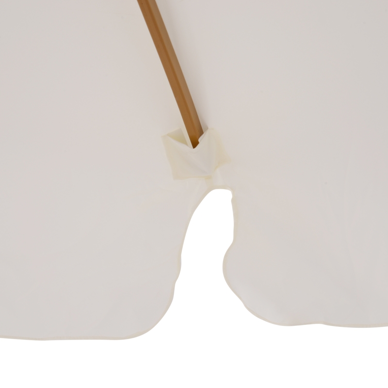 Best 3.3m Elegant Wooden Parasol - Cream - Image 9